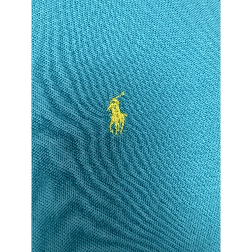 Vintage Polo‎ Ralph Lauren Shirt Mens 2XL TTG Teal Short Sleeve Yellow Pony Rare